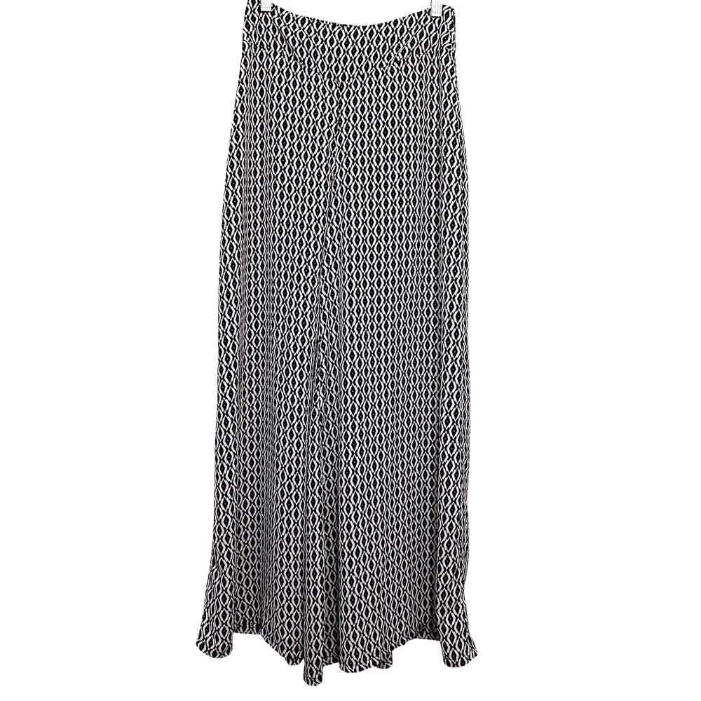 bar III Palazzo Pants Womens Sz S Black White Geo Flowy Wide Work Party Festival